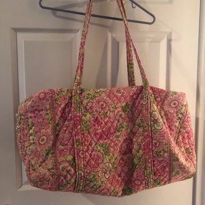Vera Bradley pink/green duffel bag